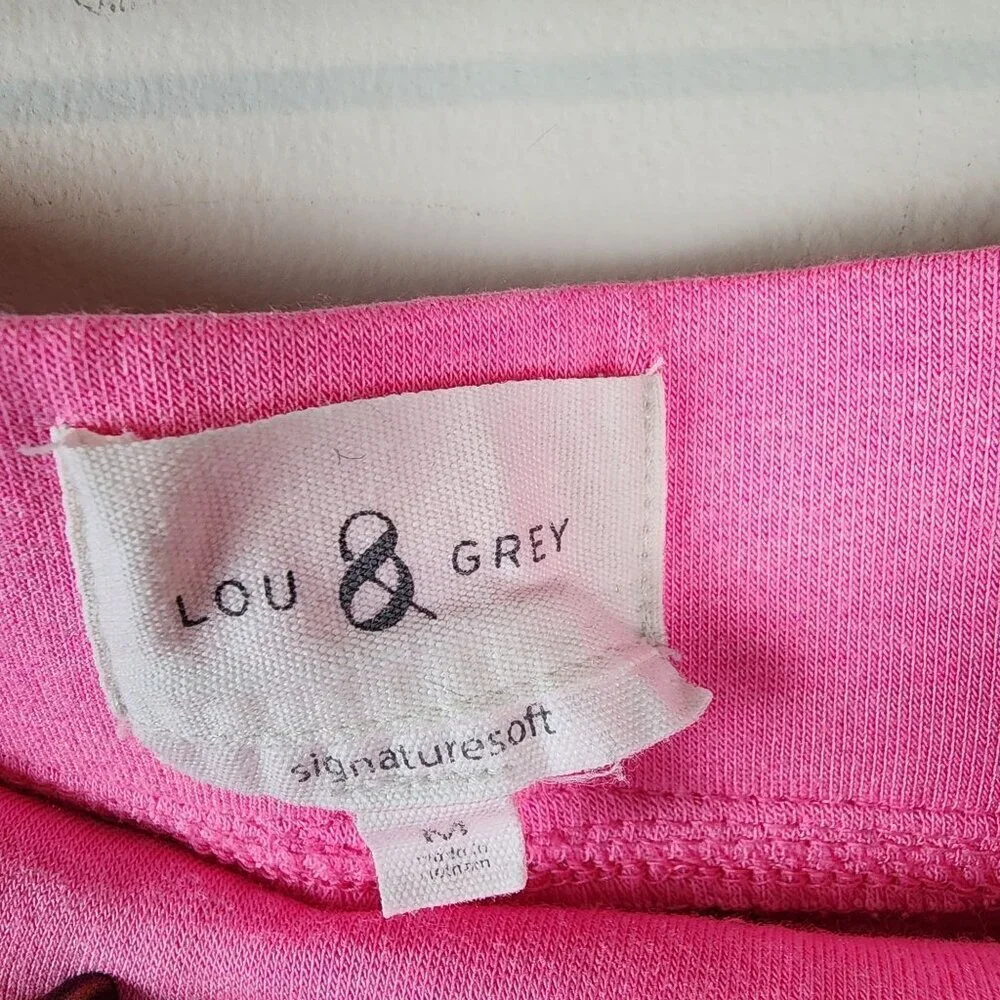 Lou & Grey sz M signature soft pink lightweight lounge pants pink pockets